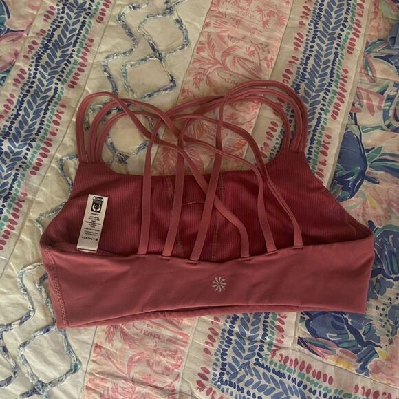 Athleta Mandy cross strap athletic mauve sports bra S - Picture 3 of 9